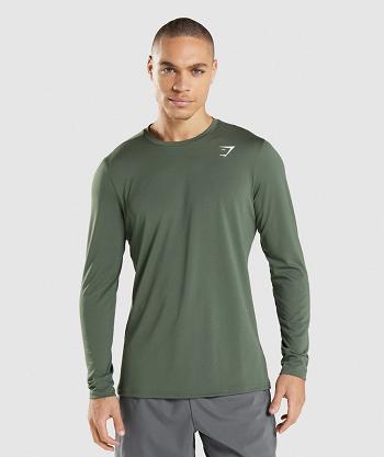 Long Sleeve Męskie Gymshark Arrival Zielone | PL 3668GSO